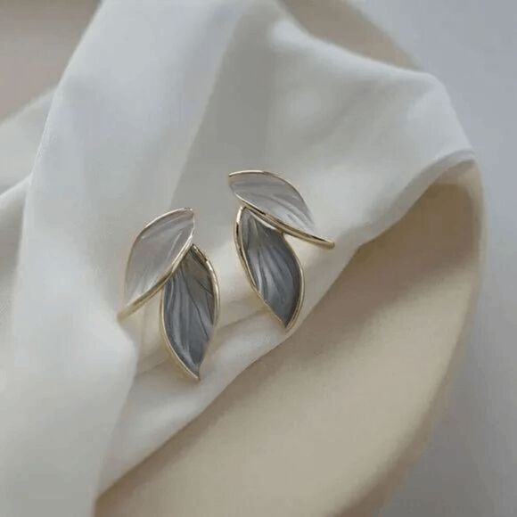 2/$21 Elegant Leaf Stud Earring - Picture 4 of 7